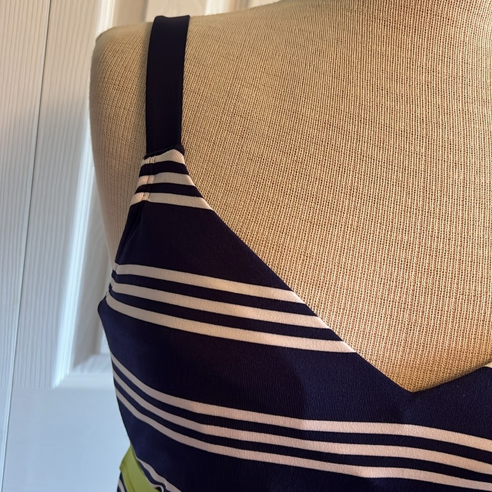 Jag NWT Navy and White Striped Tankini Top Size 32D/DD - Picture 4 of 15